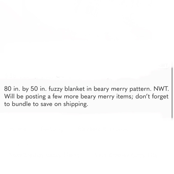 Vera Bradley Beary Merry cozy life blanket - Picture 7 of 7